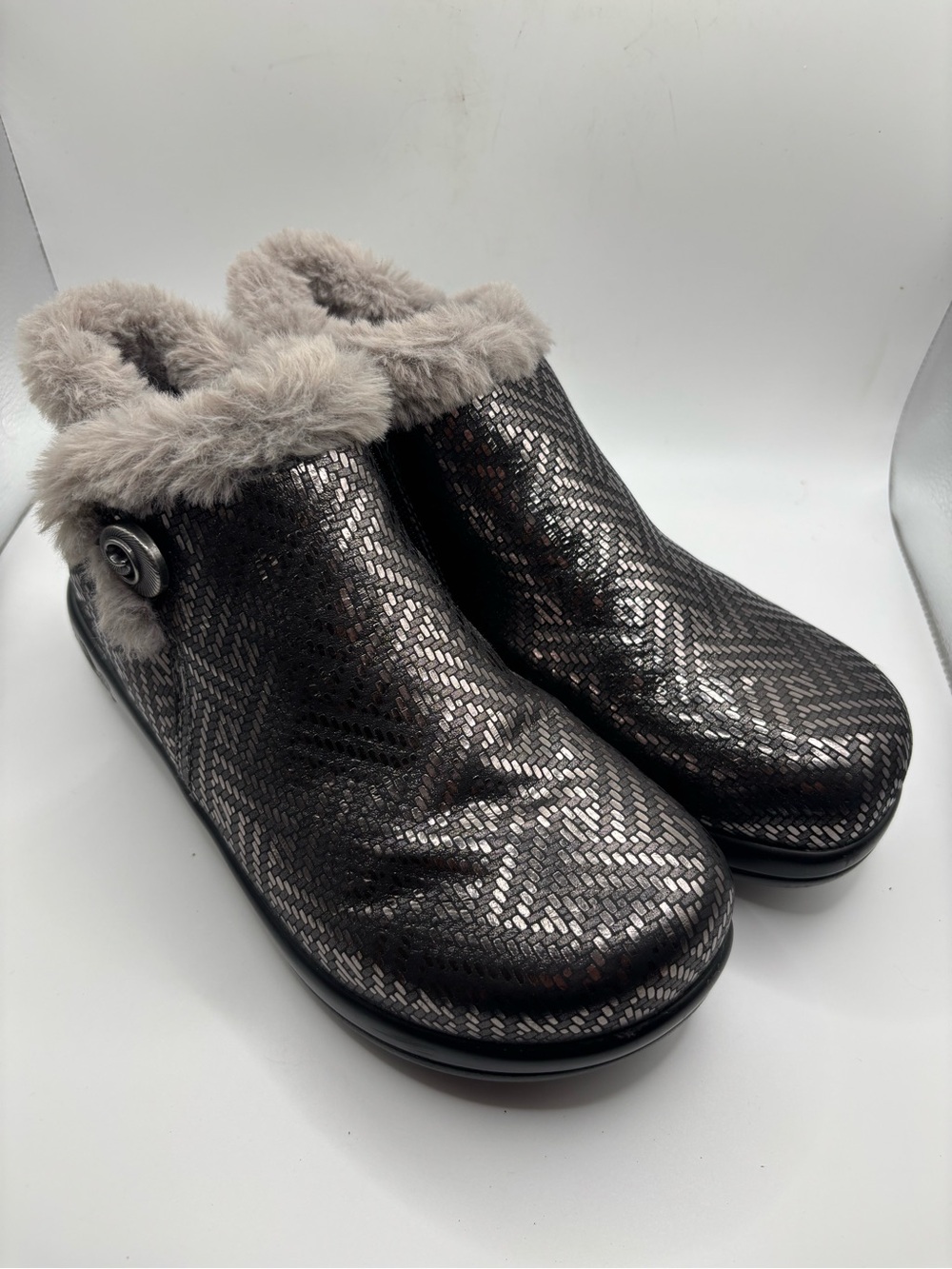 Alegria Meri Size 38 Or US 8 Pewter Dazzler MER 532 Women Clog Shoes